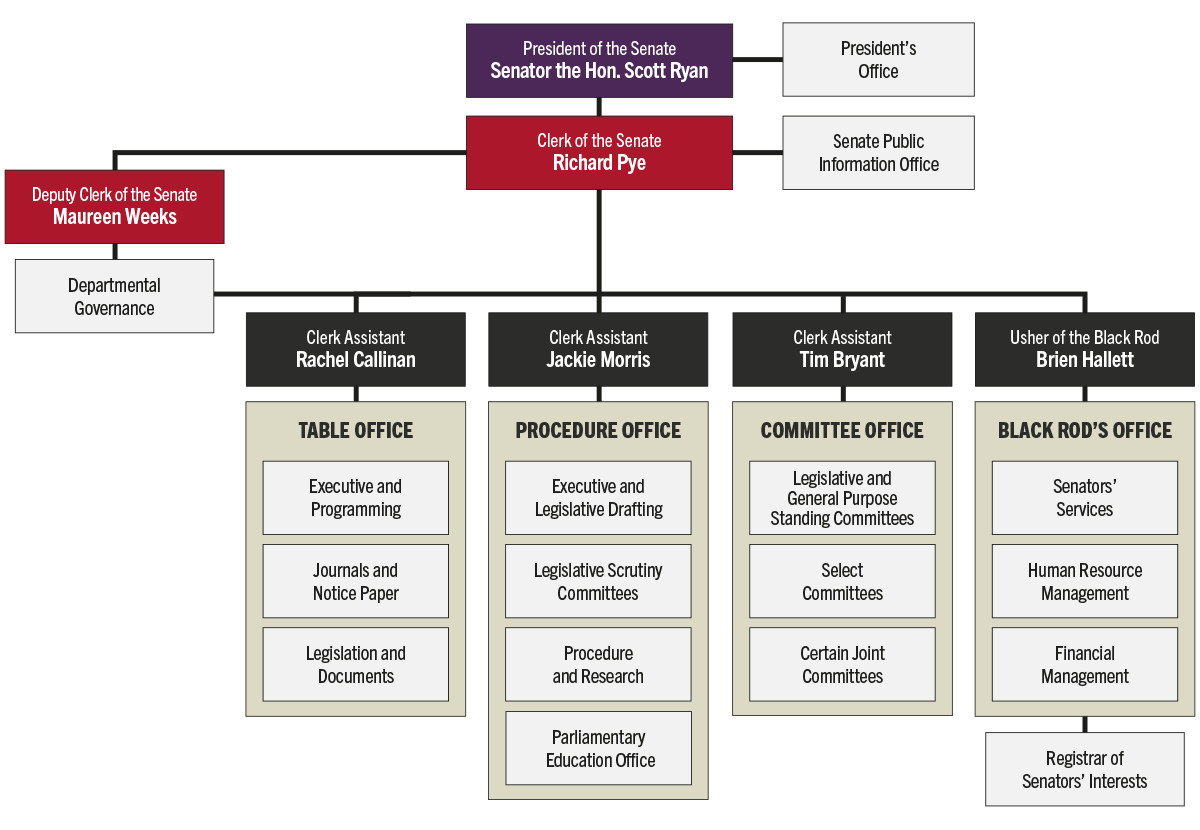 Organisational Chart Parliament Of Australia   Senate Org Chart 2017w 